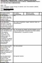 Clinical Commissioning Policy: Hyperbaric oxygen therapy for diabetic lower limb ulceration (diabetic foot ulcer) (all ages): Clinical Panel Review